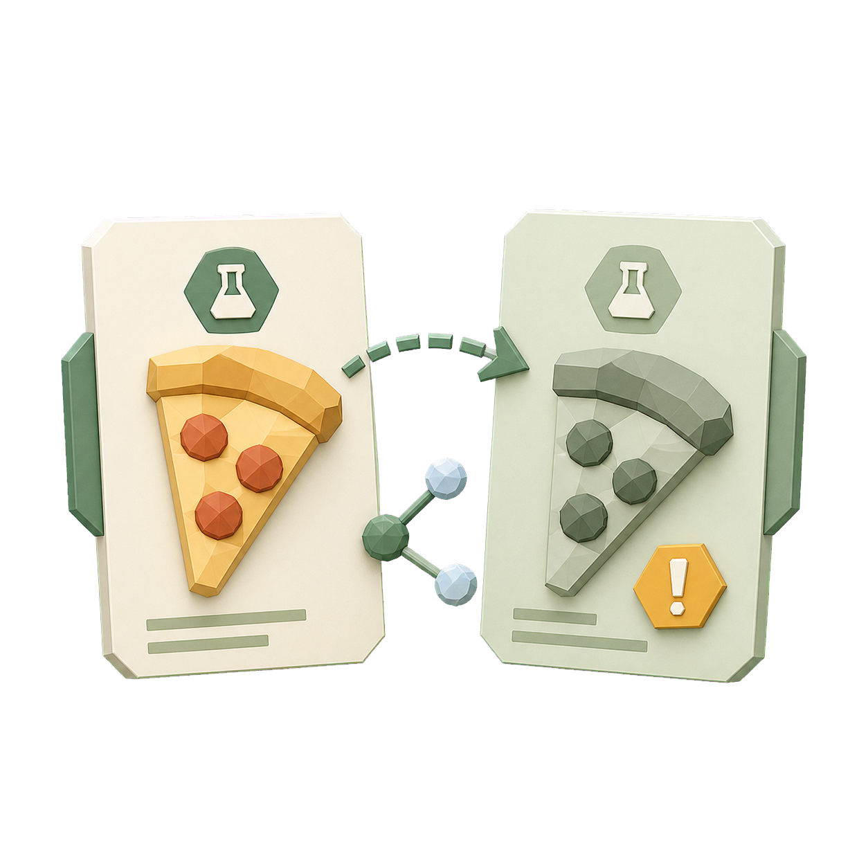 Disgustify onboarding art showing a food image paired with disgust
