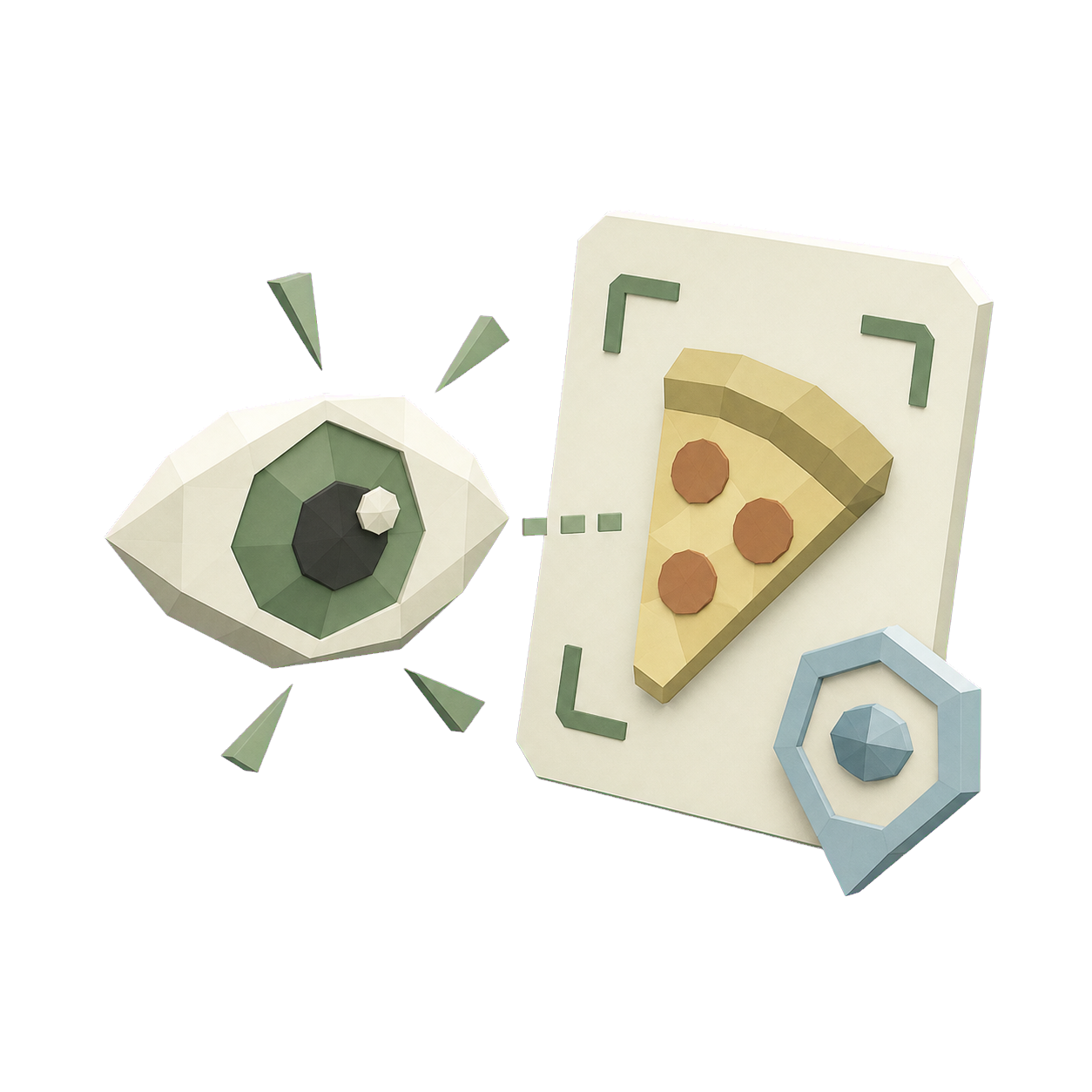 Disgustify onboarding art showing a food photo being seen